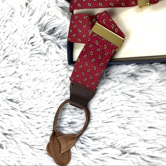 NWT Polo Ralph Lauren Silk & Leather Suspenders - Picture 9 of 10